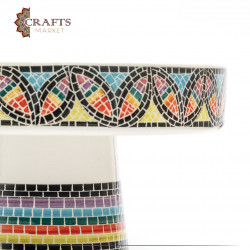 Large Multi-color Serving Dish - White Clay Base