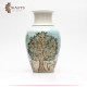 Tree of Life Glass-Painted Vase with Clay Needle Drawing