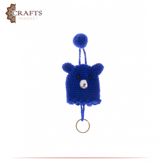 Handmade Blue Wool Keychain