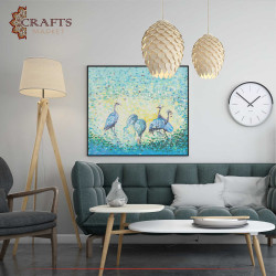 Hand Painted Multi Color Wall Art  in " The Birds " design 