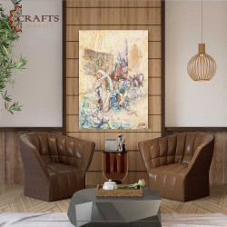Hand Painted Multi Color Wall Art  in  a Fabrics Seller Design