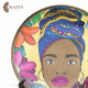 Hand-painted Multi Color Porcelain Plate Decoupage Art  in African Girl  Design
