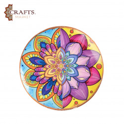 صحن زجاجي مرسوم باليد بتصميم فن الديكوباج بتلات الورود المتداخلة