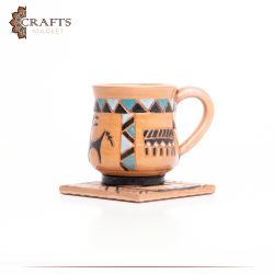 Handmade Ceramic Cup Set 2PCS, with a "Pharaonic" design