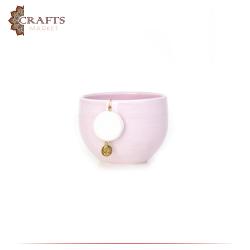Handmade Pink Clay Round Bowl with a delicate design