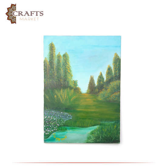 Hand Painted Multi Color Oil Wall Art in  The Nature  design