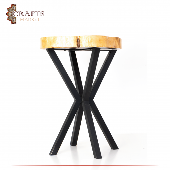 Handcrafted Natural Acacia Wooden Table