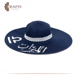 Women's straw hat handmade with a design (Libra)