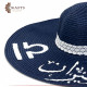 Women's straw hat handmade with a design (Libra)