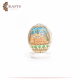 Hand Painted Table Decor Multi-color Ostrich Egg in a Stories of Civilizations Design