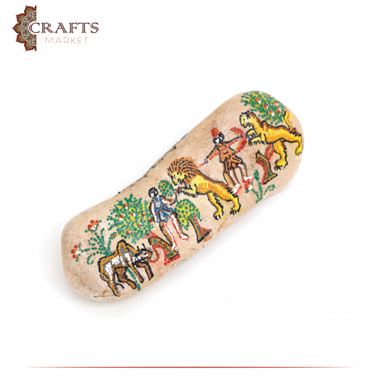 ديكور طاولة ملون يدويا على حجر الصوان الطبيعي  بتصميم  قصص من الحضارات 