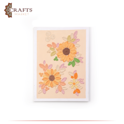لوحة جدارية رسم يدوي بالجبس و بالاكريليك بالوان متعددة بتصميم وردة عباد الشمس