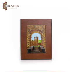 Hand-Crafted Wooden 3D Wall Art in a "Gate Jerash" design 