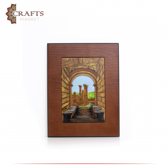 Hand-Crafted Wooden 3D Wall Art in a Gate Jerash design 
