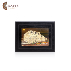 لوحة جدارية ثلاثية الأبعاد مصنوعة يدويًا من الخشب بتصميم قصر عمرة