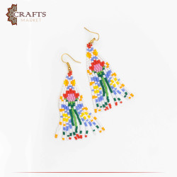 Handmade Beads Women's Earrings with a Flower Design