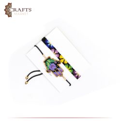 Handmade Multi Color Beads Women Bracelet Set in a Palm design, 2PCs