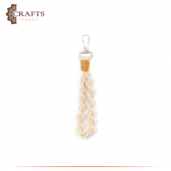 Handmade Ivory Cotton Key chain 