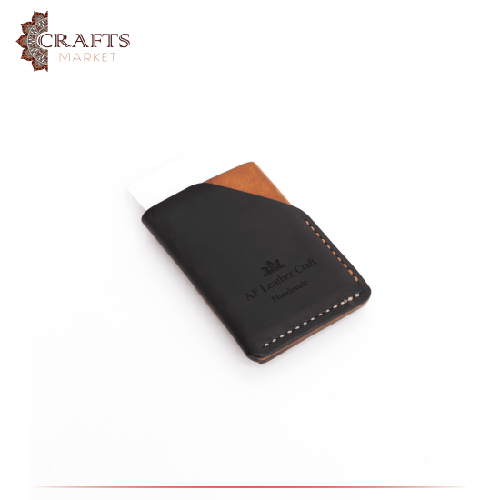 Men's card holder made of genuine leather in black and brown Men's card holder made of genuine leather in black and brown