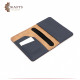 Handmade Genuine Leather Passport Holder With Hanger - Navy