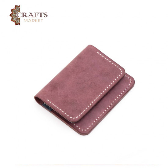 Handmade Genuine Leather Women's Wallet - burgandy