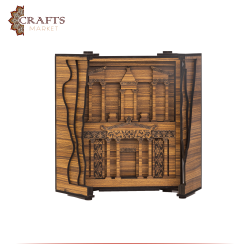 Handmade Brown Wooden Box " Petra " Design Table Decor 
