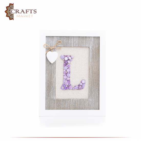 Handmade Duo Color Beads  Letter L  Design Wall Hanging