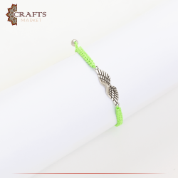 Handmade Neon Green Fabric Bracelet