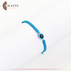 Handmade Blue Fabric Bracelet