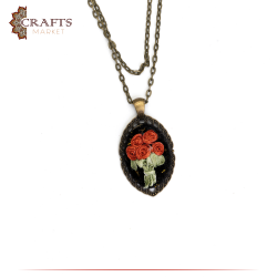 Handmade Bronze Toned Base Metal Necklace in a flower Design 