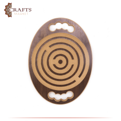 Hand-carved Interactive Brown Wooden Game, "Hands Balance" 