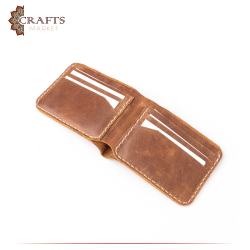 Handmade honey color Genuine Leather Men's Wallet