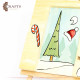 Handmade Multi-Colored wooden painting with Snowman design