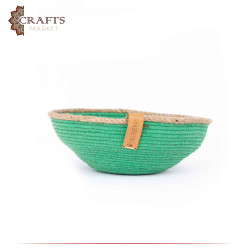 Handmade Green Medium Cotton Basket