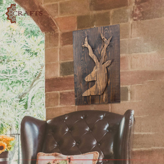Handmade Dark Brown Wooden Gazelle Design Home Decor Handmade Dark Brown Wooden Gazelle Design Home Decor