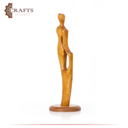 Hand-carved Wooden Lady in Dress statue Home Decor