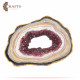 Handcrafted raspberry  color Resin & Wood Wall Art with a Geode Design