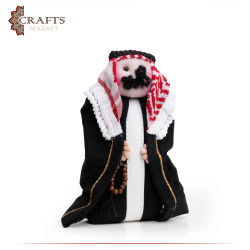 Handmade Fabric Black Paperweight Arabian Man Design