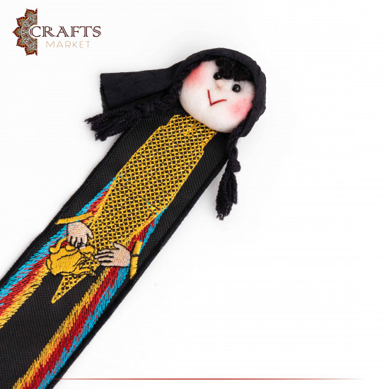 Handmade Black Fabric Bookmark  Arabian Woman Design