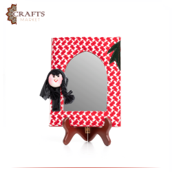 Handcrafted Multi-Color Fabric Mirror Frame in a Shemagh Design 