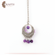 Handmade Silver Tone Women's Necklace adorned with Purple Flowers 