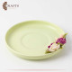 Hand-decorated Green Porcelain Cup Set with a Ceramic Roses Design, 2PCs