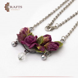 Violet rose necklace