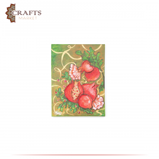 Hand-Painted Multi-Color Wall Art  Pomegranate Fruit  Design