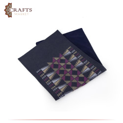 Handmade Navy Patterned Placemats in a Traditional Design