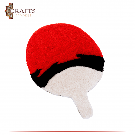 Handmade Multi-Color Wool Carpet in an Uchiha Clan Logo Anime Design Handmade Multi-Color Wool Carpet in an Uchiha Clan Logo Anime Design