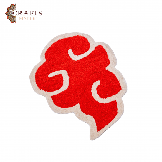 Handmade Multicolor Fabric Carpet in a Akatsuki Cloud  Logo Anime Design 