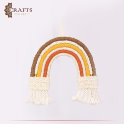 Handmade Multi-Color Macrame Wall Hanging in a Rainbow Design