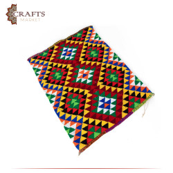 Handmade Multi-Color Wool WallArt with a Traditional Margoum Design