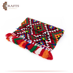 Handmade Multi-Color Wool WallArt with a Traditional Margoum Design